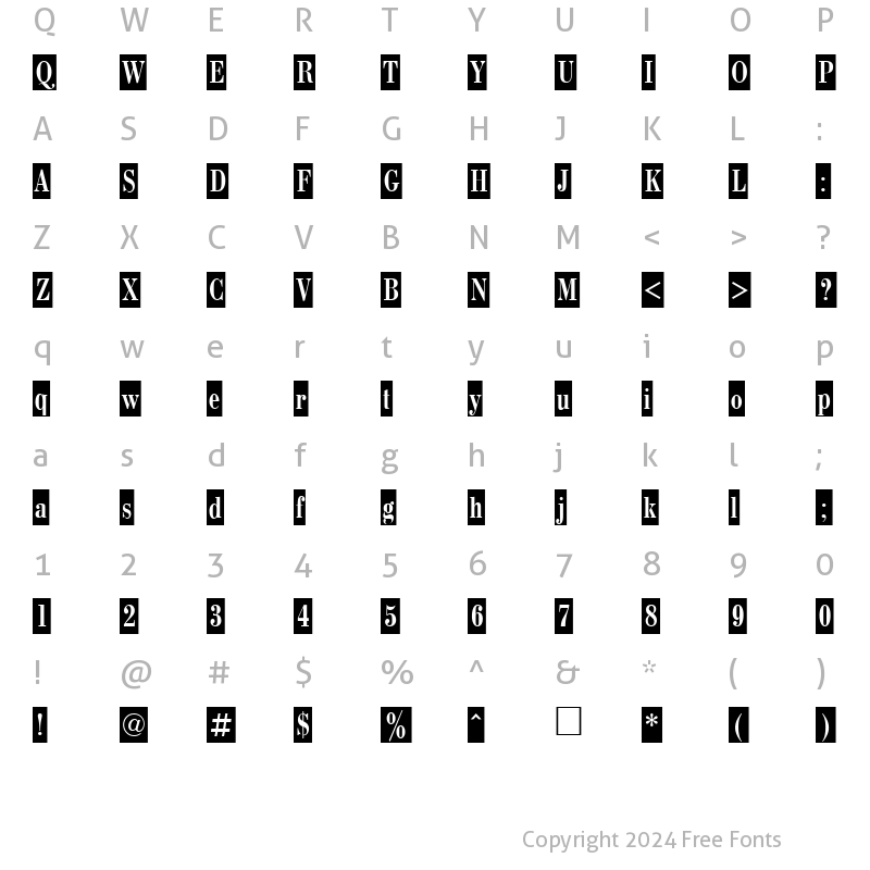 Character Map of BodoniCameoCTT Regular