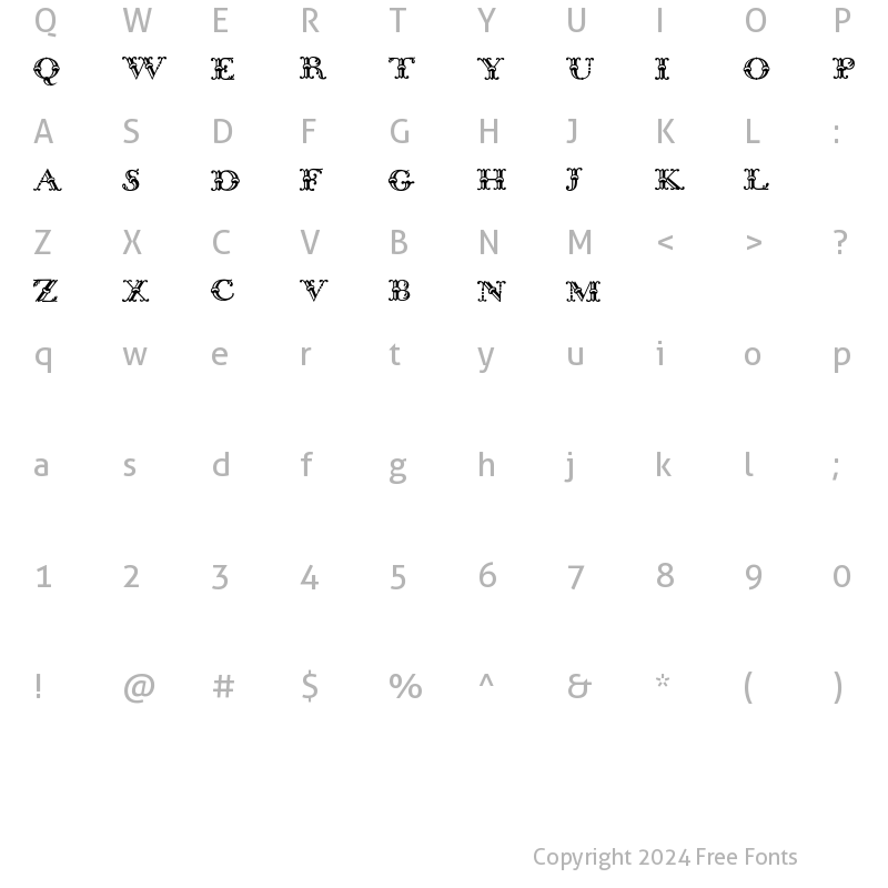 Character Map of BodoniClassic BambusInitials Regular