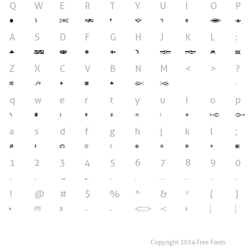 Character Map of BodoniClassic Ornaments Regular