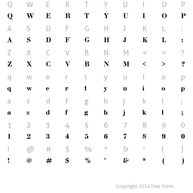 Character Map of BodoniCTT Bold