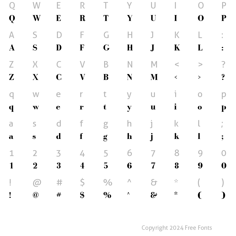 Character Map of BodoniCyrillicFWF Bold