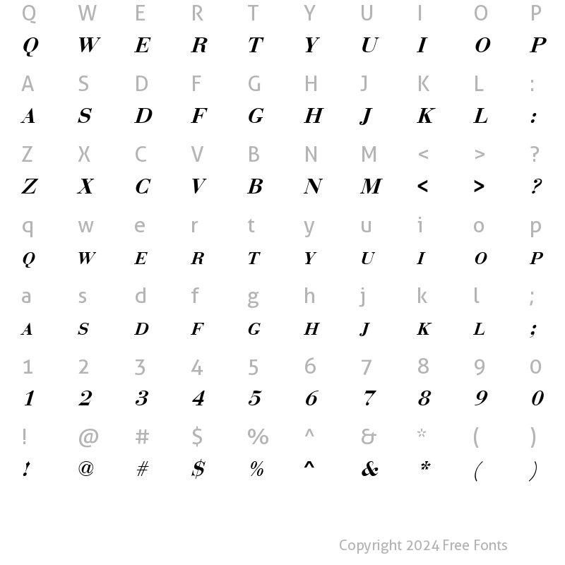 Character Map of BodoniExpert Bold-Italic