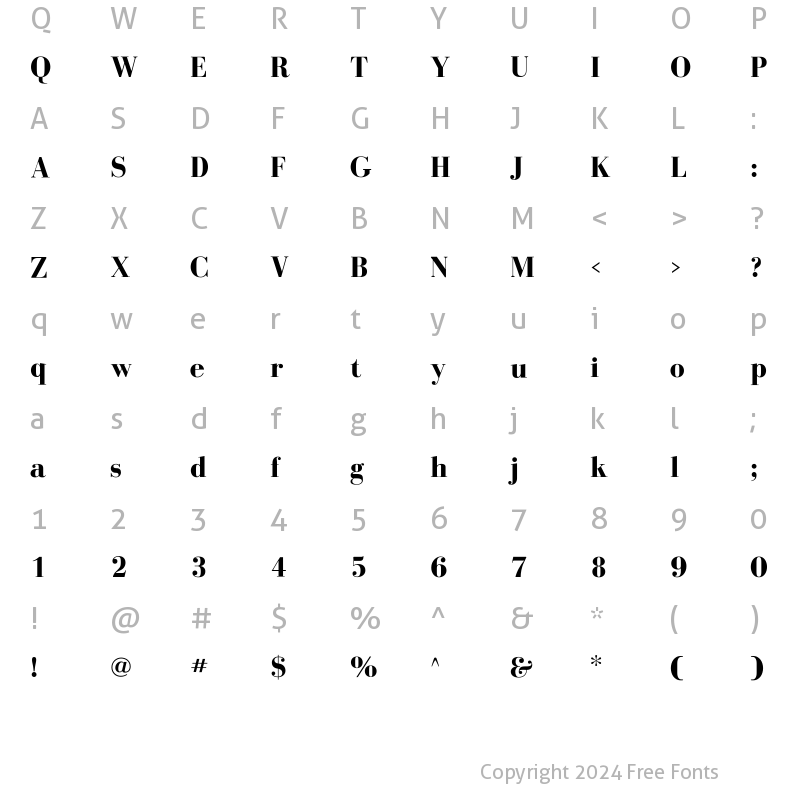 Character Map of BodoniFLF Bold