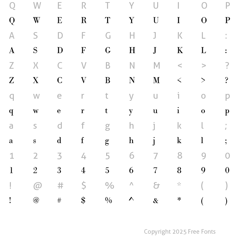 Character Map of BodoniIbmTReg Regular