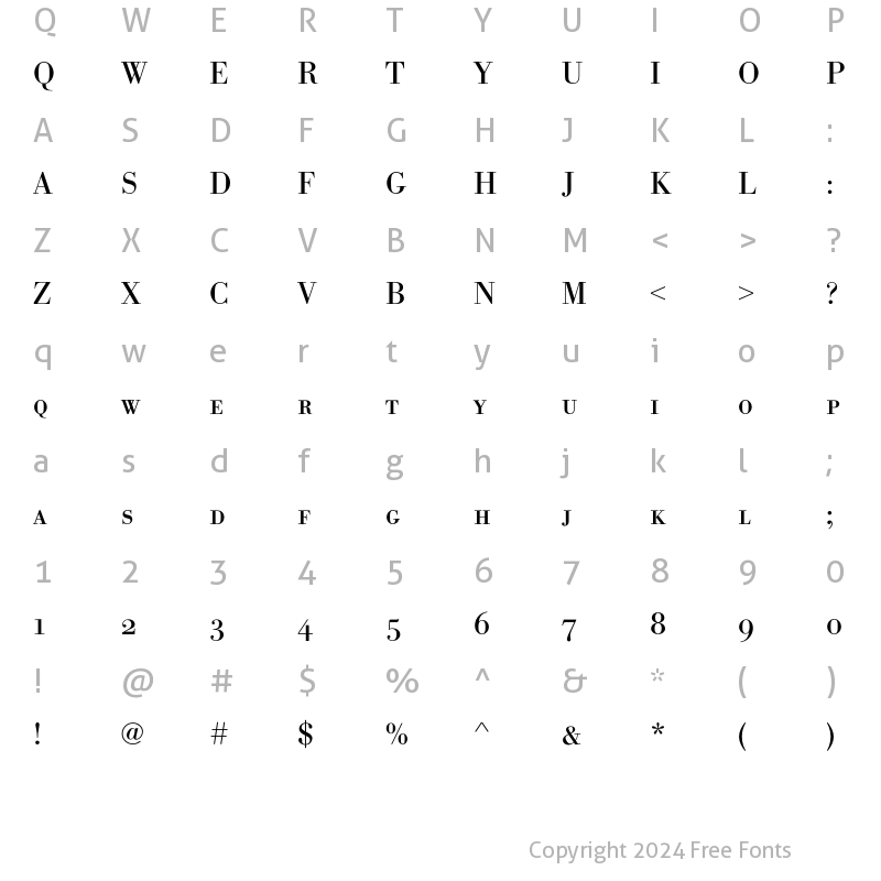 Character Map of BodoniSCEF Regular