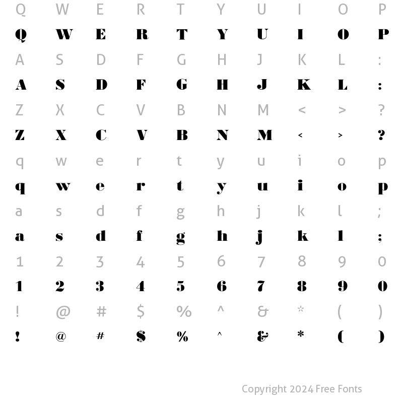 Character Map of BodoniUltraFLF Regular