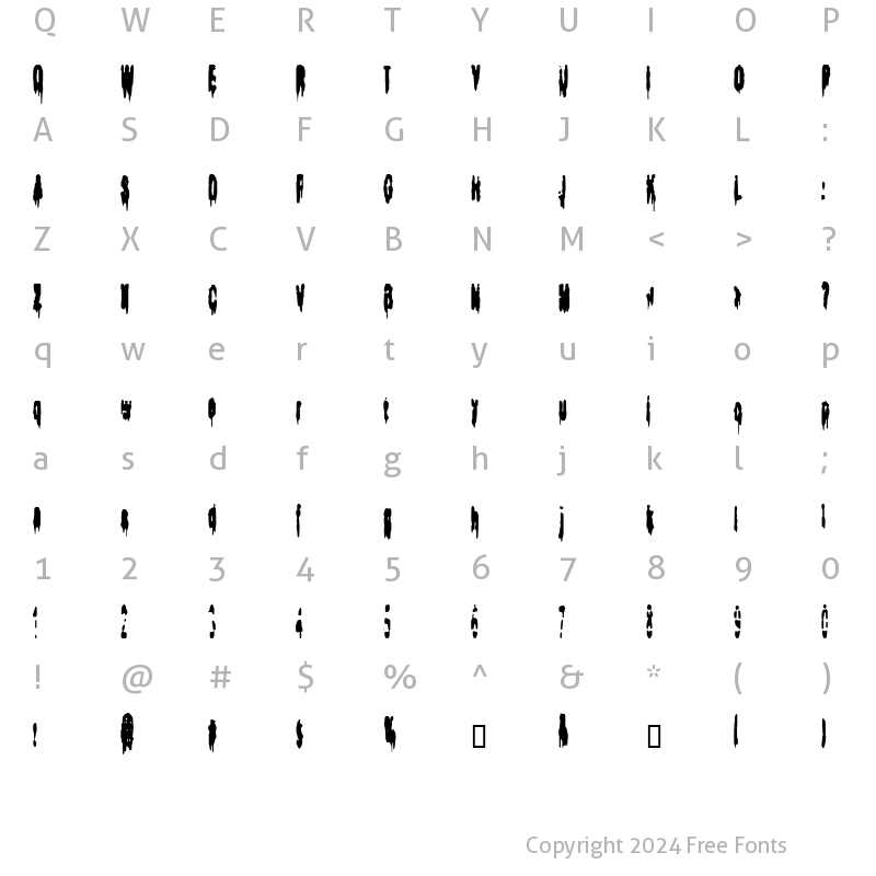 Character Map of Bodybag Regular