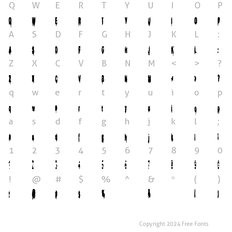 Character Map of Bodybag zip it up