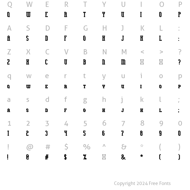 Character Map of Bodybuilder Color