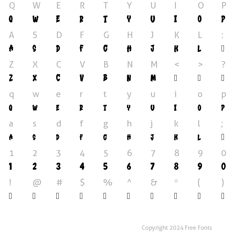 Character Map of Boeghi Regular