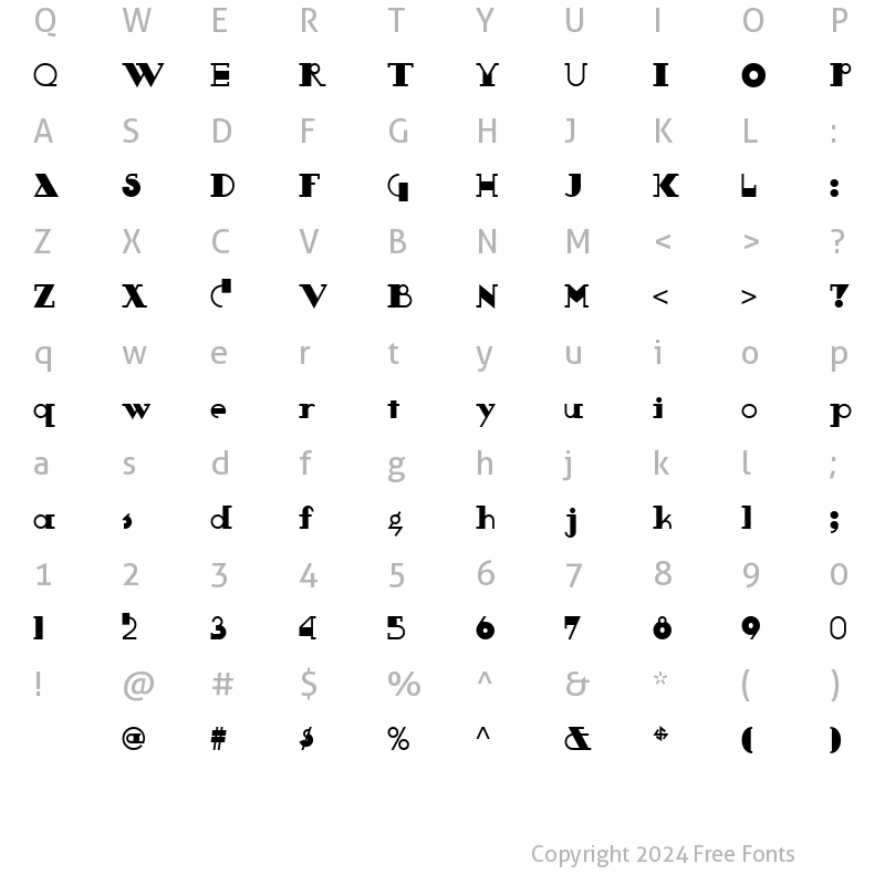 Character Map of Boeuf Au Joost NF Regular