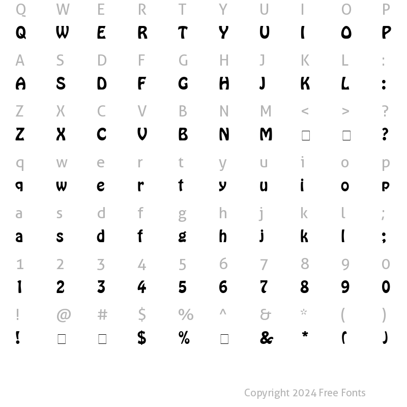 Character Map of Boffo SSi Regular