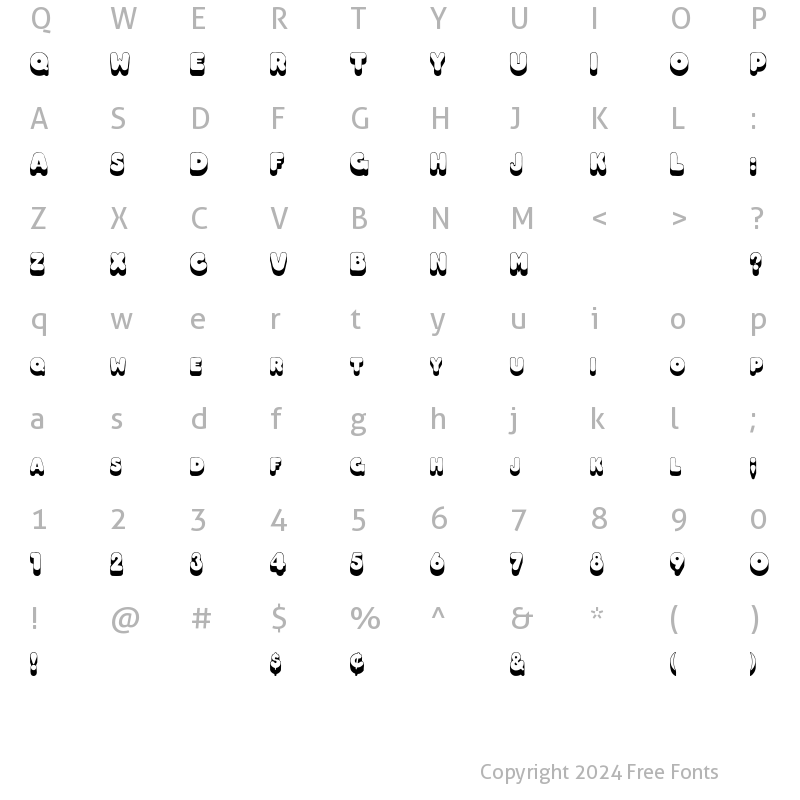 Character Map of Boggie Regular