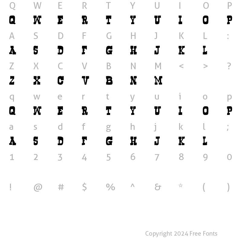 Character Map of Bogusflow Regular