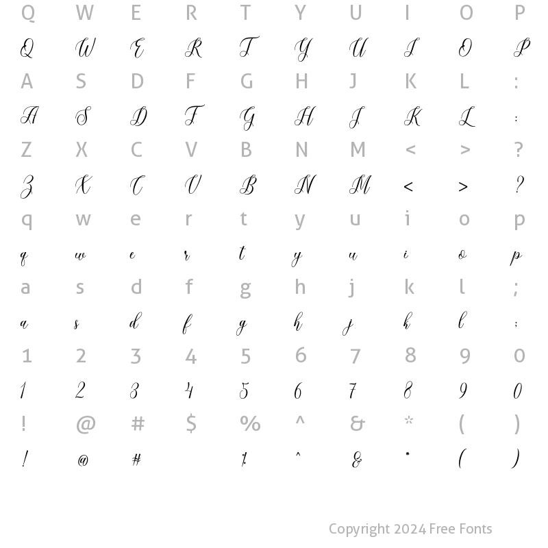 Character Map of bohela Regular