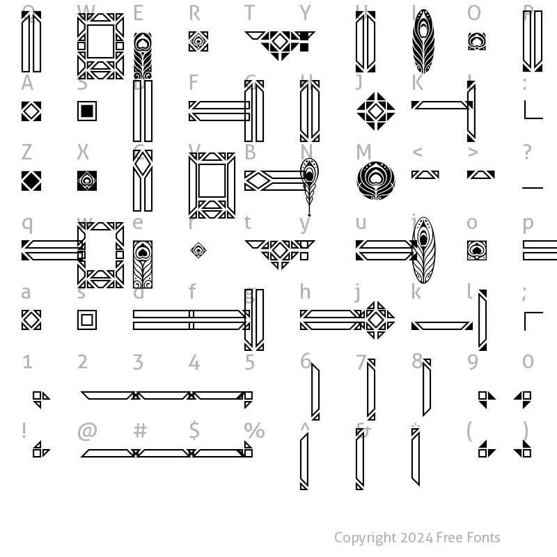 Character Map of Bohemian Border Regular