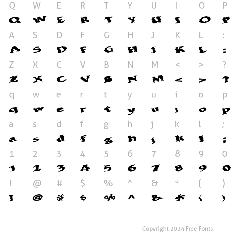 Character Map of BohemianRap7 Bold