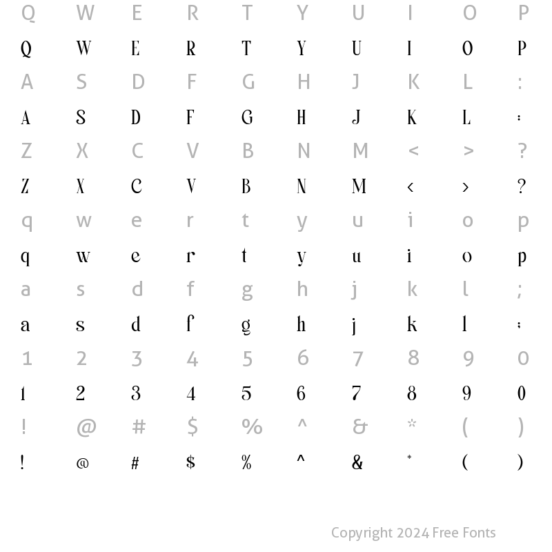 Character Map of Boiling ExtraLight