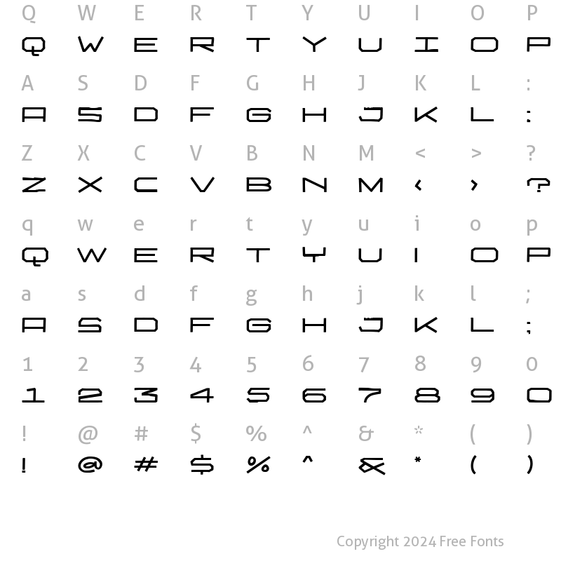 Character Map of Boinger Regular