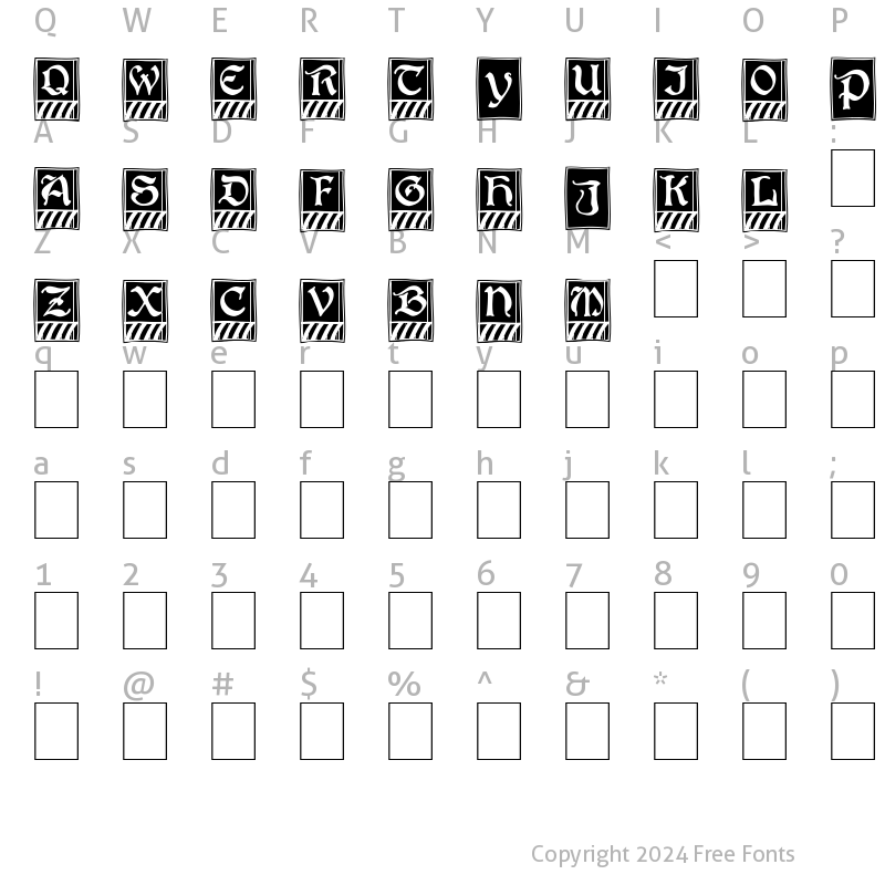 Character Map of BoisterCapitals normal