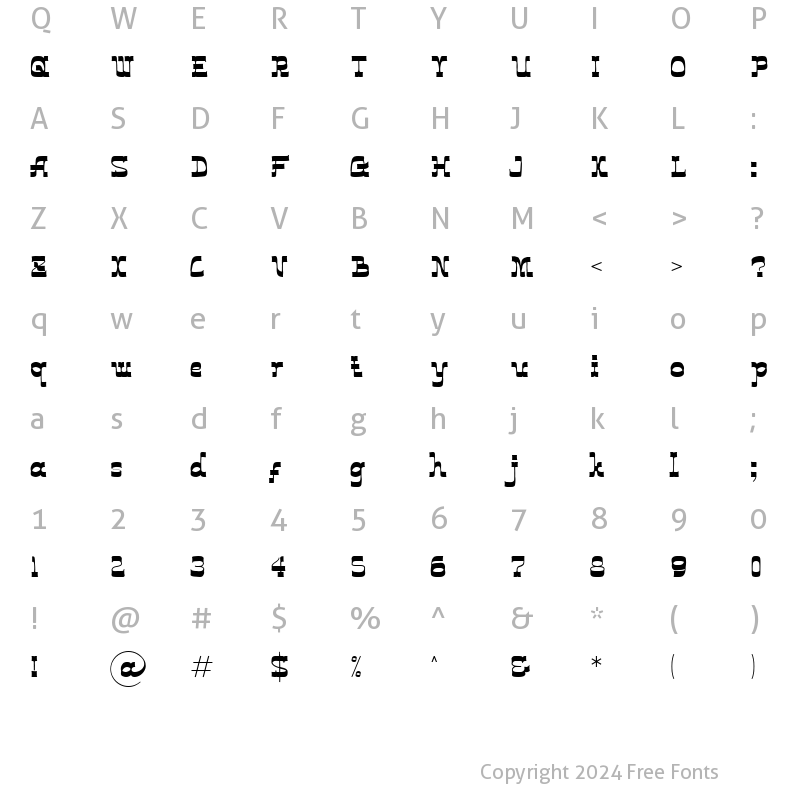 Character Map of Bold Bottom Regular