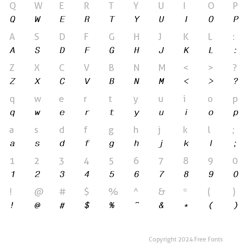 Character Map of ????????????????????? Bold Italic