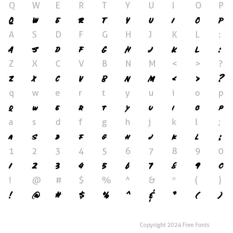 Character Map of Bolder ALT