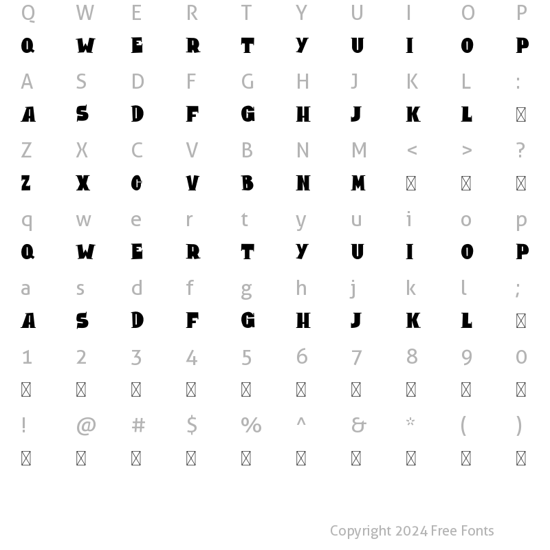 Character Map of Boldi Buddy Regular