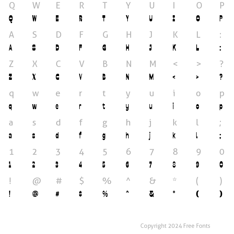 Character Map of Bolged Regular