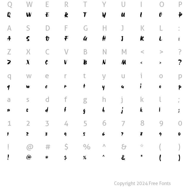 Character Map of Bolid Regular