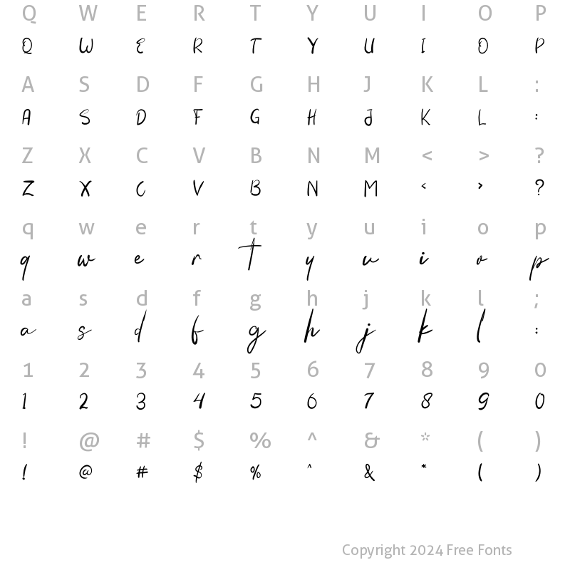 Character Map of Bollado Regular