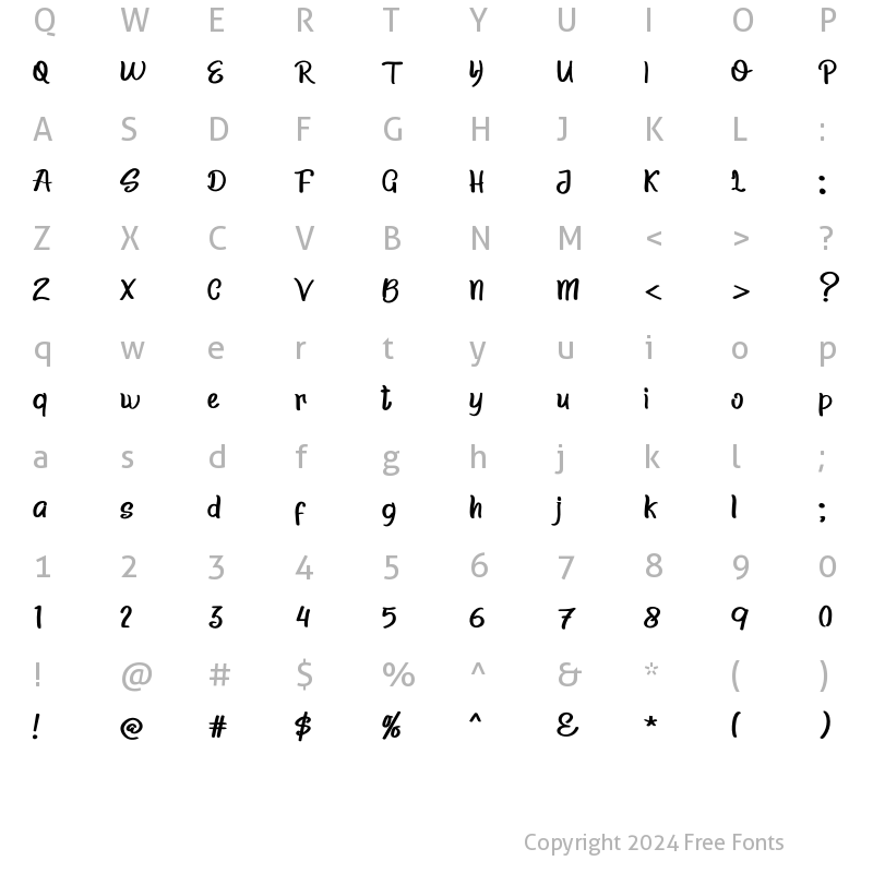 Character Map of Bollatala Regular