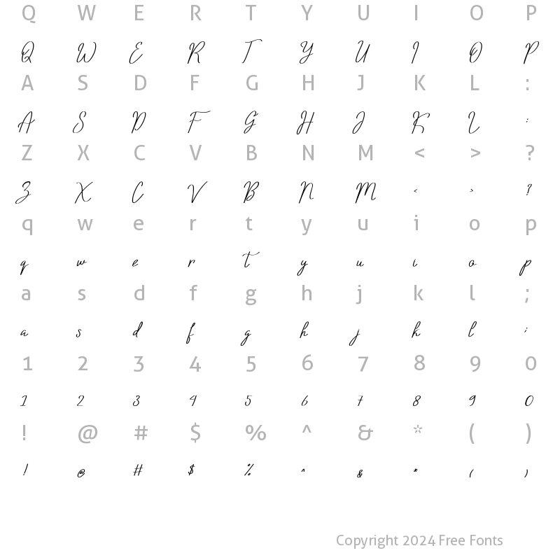 Character Map of Bolliver Regular