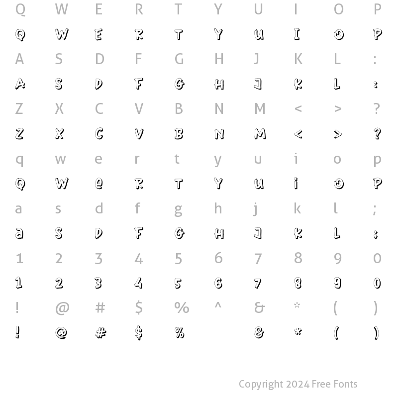 Character Map of Bombtrack Regular