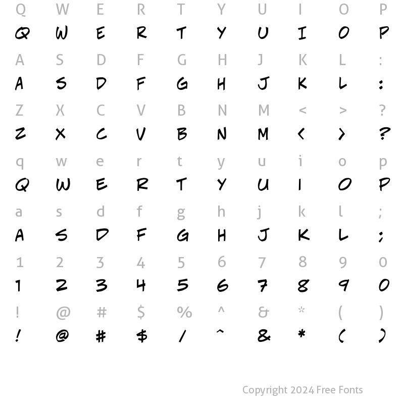 Character Map of BOMGcomJeffCampbell Regular