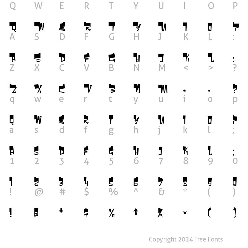 Character Map of Bomr Regular