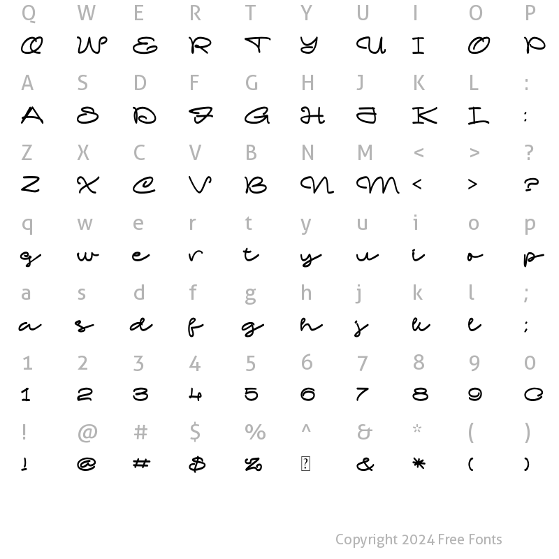 Character Map of Bonandito Script Regular