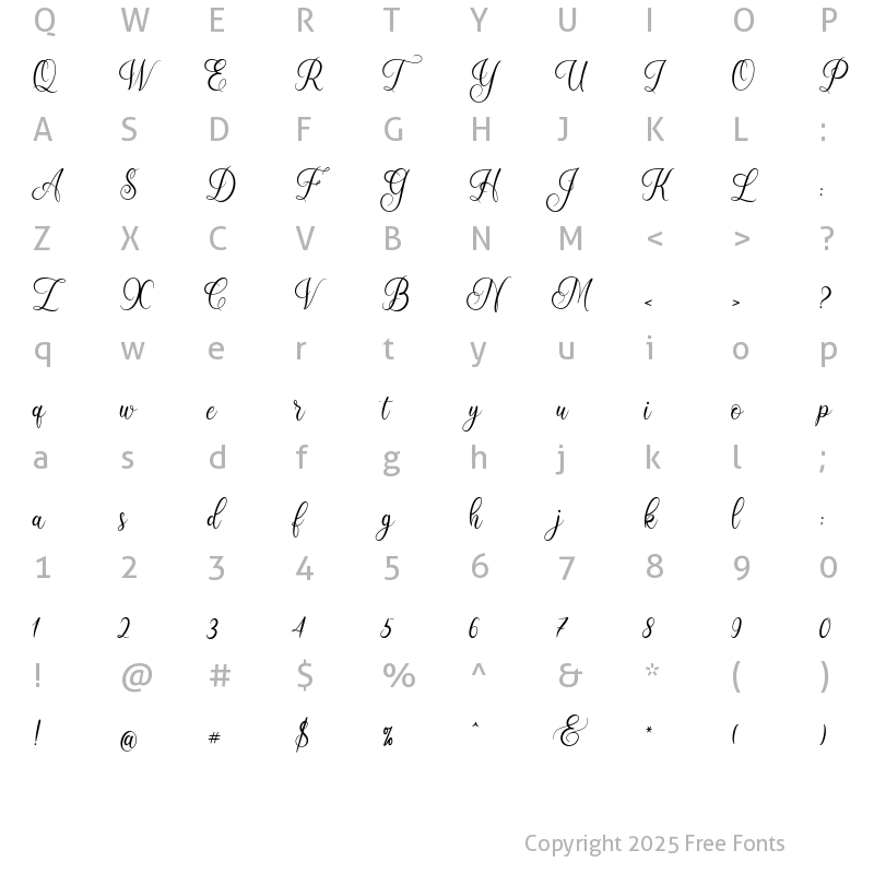 Character Map of Bonavista regular