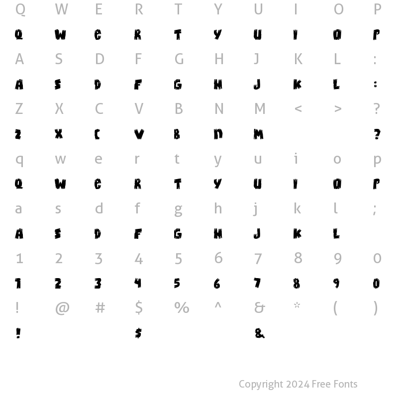 Character Map of Bongus Regular