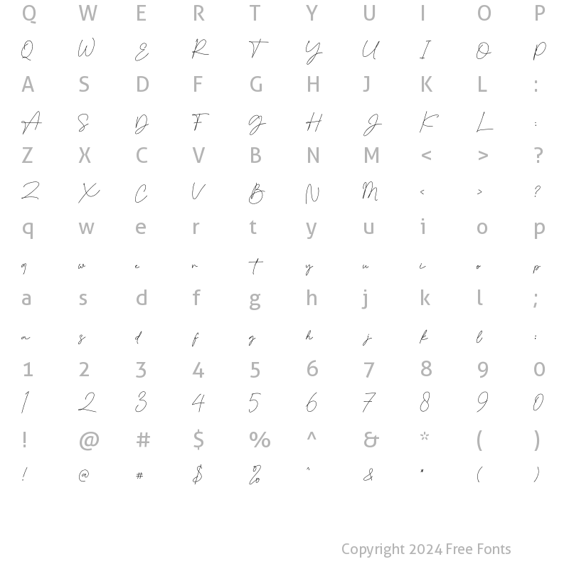 Character Map of Bonitha Octavy Regular