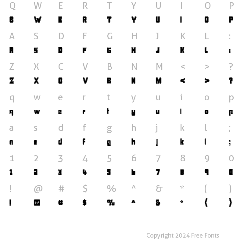 Character Map of Bonk College Regular