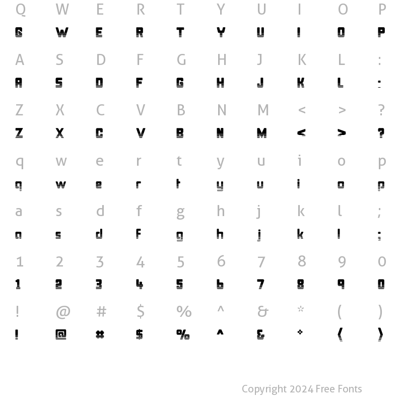 Character Map of Bonk Undercut Regular