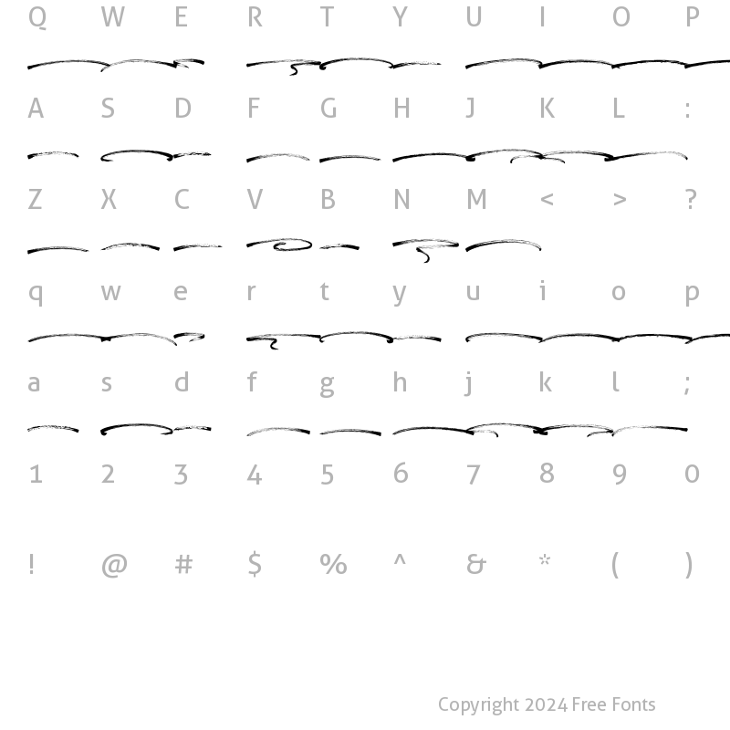 Character Map of Bonthell Underlines Regular