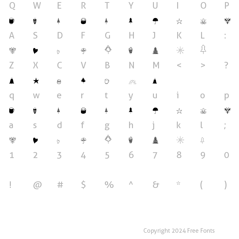 Character Map of Bonus Qatielia Regular