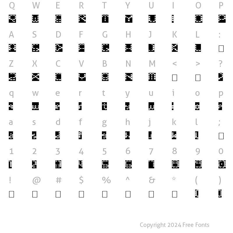 Character Map of Bonushora Regular