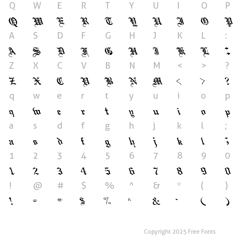 Character Map of BoobShellText125 Bold