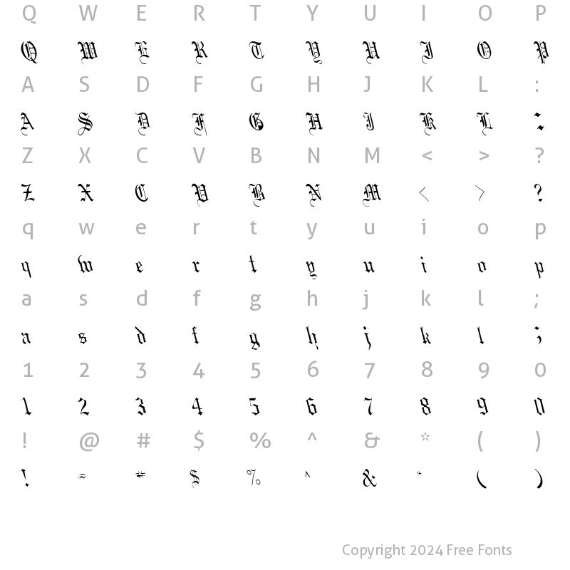 Character Map of BoobShellText125 ttcon Regular