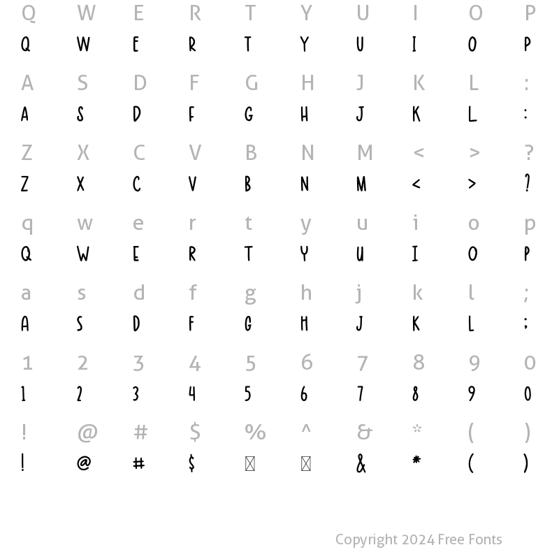 Character Map of Boodie Crafter Regular