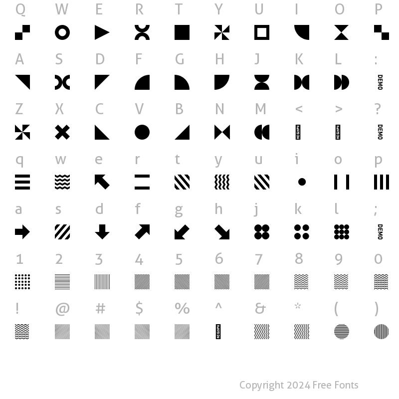 Character Map of Boodle W05 Patterned Regular