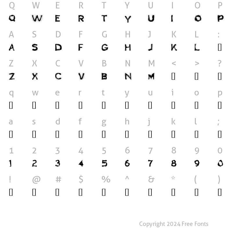 Character Map of Boogaloo 1.0 Regular